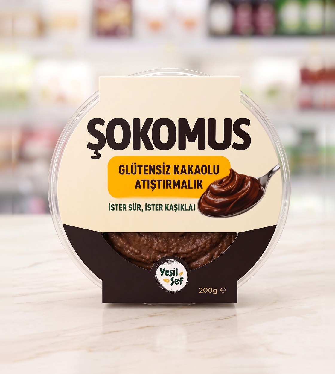 Yeşil Şef Şokomus ambalajı