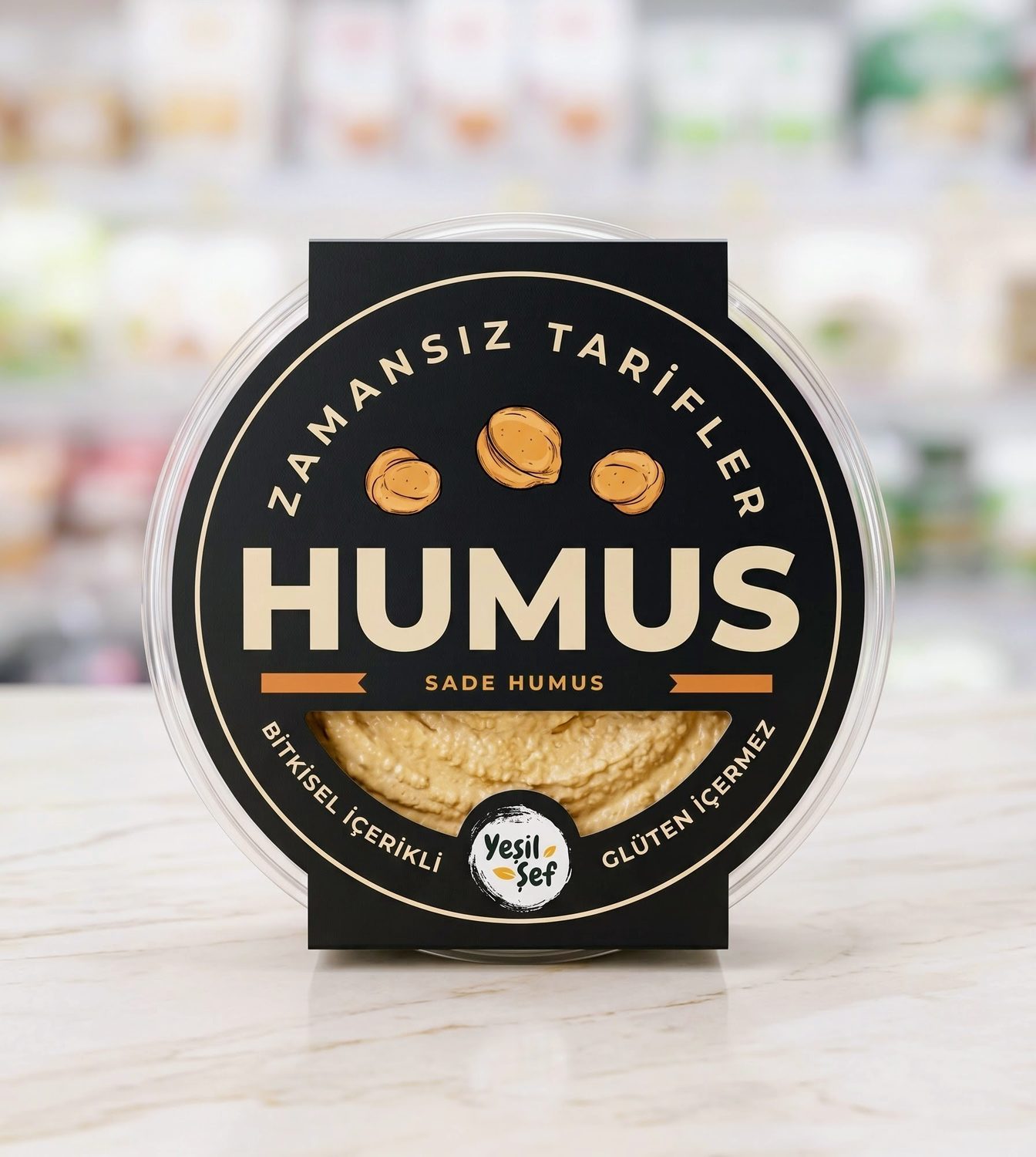 Yeşil Şef Klasik Humus ambalajı